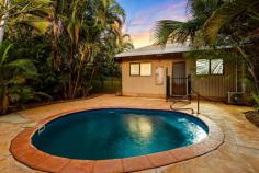  3/7 Boab Court Broome WA 6725 $475,000 Located in a safe and secure complex of 4 houses, in a quiet cul-de-sac in a desirable Old Broome Estate location, you'll discover the modern, low-maintenance living your family has been searching for. Boasting 4 bedrooms and 2 bathrooms, together with a flexible, feature-packed floorplan, the home will appeal to a range of buyers, and you'll soon see why. Tucked behind a wall of mature tropical gardens and towering palms, the large double carport provides undercover parking for two vehicles. Additional parking is available, together with gated side access to the lock-up rear shed, perfect for all your tools and toys. Light and bright, the tiled interior boasts open-plan living and dining areas that flow into the large open kitchen with built-in pantry, tiled splashback, stainless steel oven and cooktop and long breakfast bar. Other key features include the massive separate laundry, air-conditioning, ceiling fans, security screens and more. The front bedroom zone is perfect for the kids with 3 large bedrooms, all with wood-look flooring, built-in robes around the big main bathroom with corner shower/bath. Parents will love the peace and privacy that comes with the spacious Master suite complete with massive walk-in robe and private ensuite. Designed with indoor/outdoor living in mind, the expansive rear timber decked alfresco area is perfect for those warm Broome evenings with views out over the below-ground saltwater swimming pool and surrounding tropical gardens. Boasting an unbeatable location close to the revamped Chinatown precinct, the rejuvenated town beach complex, local primary schools and Broome Senior School, this truly is the ultimate home and lifestyle package. 