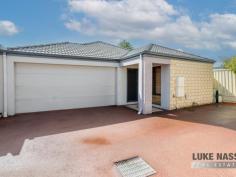 Unit 4/46 Westfield Rd Kelmscott WA 6111 $299,000 Welcome to 4/46 Westfield Road, Kelmscott. This lovely spacious 3 bedroom 2 bathroom Villa is an ideal 1st home, investment or downsizer. Situated at the rear of a small 8 Villa complex, offering privacy and seclusion from the street. The location is so close to everything, buses, Kelmscott train station, Kelmscott high School, Westfield Primary School, day care, Westfield Shopping Centre and Kelmscott township. IT’S ALL HERE, who needs a car! Selling features of this super Villa include: Rear private setting – Appealing brick and tile facade – Double remote secure garage – Shoppers entry and rear access to the backyard – Large master suite at the front with good size ensuite and walk in robe – Ornate tiled flooring throughout the thoroughfares and living area – 2 spacious guest bedrooms both with built in robes – Guest bathroom with shower in the bath ( great for kids) – Separate WC – Corner kitchen overlooking the living area, with double fridge recess gas cooking and access to the laundry – Hub of the home is the whopping living room, meals area and a nook in the corner to put a study desk ( see pictures) if required – Private paved enclosed patio to entertain. Other selling features include: Cool ducted air-conditioning – Gas heating – Gas cooking – Gas hot water system- Linen cupboard. Plus more. 