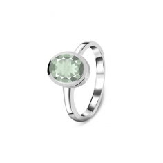 Radiate elegance with this dainty  green amethyst ring  , curated in 925 sterling silver. Whether worn alone for a minimalist allure or stacked with other rings for a personalized touch, this green amethyst ring adds a natural sophistication to any ensemble. Embrace green amethyst's serene beauty and healing properties with this captivating, dainty ring that effortlessly captures the essence of irresistible radiance.