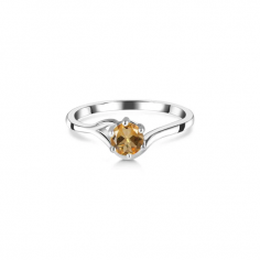 Dazzle in the warmth of this dainty  citrine ring  . The sunny golden colors of citrine radiate positivity and joy, making it a perfect accessory to brighten any look. Delicately set in 925 sterling silver, this citrine ring exudes a timeless charm and modern elegance. Embrace citrine's uplifting energy and vibrant beauty, and add a touch of sunshine with this captivating, dainty citrine ring.