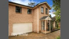  1/4 Kenneth Ave Baulkham Hills NSW 2153 OPEN Sat 06 Sep 2014 (11:15AM - 11:45AM) - CALL JAY BACANI & HIS TEAM FOR FURTHER DETAILS! Easycare
 convenient living, this superb townhouse is set within a quiet, 
sought-after 7 unit boutique complex. Boasting a generous double storey 
design, free flowing interiors with high ceilings, all opening onto a 
large outdoor area, ideal for kids. - Spacious lounge complimented by ample natural light - Generously sized kitchen with gas cooking overlooking the backyard - Bright dining area flowing onto a paved entertaining patio - Large child-friendly backyard with lush landscaping - Three double bedrooms upstairs, all with built-ins - Ample amount of storage with three door linen press - Spaciously set main bedroom with ensuite, double sink and walk in robe - Convenient internal laundry with additional toilet and vanity - Double automatic garage with internal access and visitor parking - Centrally located near Stockland Mall and M2 city buses and 10 minutes from Castle Towers - Close to Jasper Road Public School, Baulkham Hills High School and Balcombe Estate 