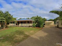  26 Ghost Gum Rd Sharon QLD 4670 Modern Colonial on Acreage Just a short distance from Bundaberg in the rural Sharon area is this classic modern Colonial home. Features include cool, sweeping, wide verandahs, 4 bedrooms all with built ins & main with ensuite. Modern large hostess style kitchen with stainless steel appliances & 2 separate living areas.
 80,000L rainwater supply & dam. 5kw solar power, fully 
fenced 7006m2 allotment, fenced into 3 paddocks, double lock up garage 
with 15amp power, covered pizza oven area with wood fired oven. This & much more extras! This really is the real deal!
 