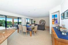  One of only a couple of 
beachfront reserve apartment options available in Caves Beach, this 
property distinguishes itself from the others in a big way. Offering
 features far superior to its neighbours, in terms of bigger apartment 
size, bigger garaging options and genuine ocean views with direct beach 
access not available in the bigger apartment options set back from the 
beach. Set in a more intimate group of only 5 apartments, this 
property boasts the only internally accessed 2 car remote entry garage. 
The current owners have their boat, car and plenty of shelving and 
stored items comfortably arranged inside. The apartment itself 
features generous, softly down-lit open plan living that flows off the 
entry and out to an extremely large, covered outdoor living area. The
 minute you walk inside you are taken aback by the unexpected 
spaciousness of the living and also the delightful outlook to beachfront
 shrubbery and ocean views. Spot the whales or count the ships and enjoy spectacular sunrises and amazing Nor Easterly breezes all summer long. The
 living flows off the top end, quality, 2 pack and granite designer 
kitchen, which is complete with not only an outlook to the living areas,
 both inside and out but also the ocean view. The internal living
 offers large dining and large lounge options with 2 sets of big stacker
 doors connecting the living to the oversized, outdoor living and the 
ocean view. A genuine, separate laundry also opens out to the deck and is complete with a very handy second toilet. The
 deck boasts room for both outdoor lounge and dining options with a tap,
 power and lighting all provided for extended easy all seasons 
indoor/outdoor living. Back inside discover 2 king size bedrooms 
both complete with generous built in wardrobes and easy access to the 
oversized bathroom with a feature large heat pump spa and separate 
shower. 