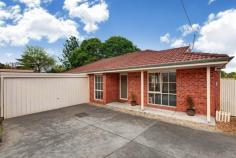  2/26 Goldsmith Ave Ringwood North VIC 3134 $450,000  Sun-drenched Lifestyle Living Privately positioned at the rear of only two, this stunning single level unit has been magnificently designed to maximize sunshine throughout, creating an attractive offering for first-home buyers, investors or downsizers. A gorgeous lead lit front door greets you as you enter, opening onto a delightful entrance foyer before leading through to an adjacent lounge room incorporating air conditioning and quality blinds. The northerly rear aspect allows for sunshine and warmth to fill the kitchen and family meals zone, spilling onto a magnificent full width deck with low-maintenance gardens bordering each end. Further offering three robed bedrooms, master with direct access through to the modernized family bathroom, separate toilet plus laundry with excellent built-in cabinetry. Complemented by ducted heating, alarm, double remote garage plus gated garden access perfect for trailer storage. Delivering enviable convenience to schools, Ringwood North shops and cafes, B J Hubbard Reserve plus close to transport, Eastland and Eastlink. Features Built-In Robes Dishwasher Remote Garage Gas Heating Deck Price Guide: More than $450,000   |  Land: 350 sqm approx 	  |  Type: House  