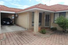  9/68 Burwood Rd Balcatta WA 6021 $429,000 Very Peacefully Villa - Property ID: 773827 Calling on all First Homebuyers and Investors! Rear villa located in a beautiful leafy location in a quiet cul-de-sac, close to schools, shops and main bus route. *Central kitchen with gas cook top, walk in pantry, tiled flooring and heaps of cupboard space. *Meals area with sliding door access to the rear yard. *Separate front lounge with carpet flooring and split system air conditioning. *Master bedroom is located at the rear of the property and has carpet flooring and double built in robes. *2nd and 3rd bedrooms are of good size with carpet flooring and built in robes. *Tiled bathroom with shower, WC and bath tub. *Brick paved low maintenance rear yard with store room. *Separate 2nd WC, carport. This is great buying. For more information please contact Vince and Lisa Iozzi on 0414 747 944 or email vince@professionalswestcoast.com.au  