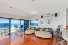  Unit 2/754 Pacific Parade Currumbin QLD 4223  $2,850,000 This executive residence has been built at the top of a small cliff overlooking the entire Currumbin beachfront. The boutique residence offers a private secluded sanctuary while providing the occupant unrivalled views to the north which encompass the Currumbin Alley surf break and right along the coastline taking in the Surfers Paradise skyline. The views to the south are equally stunning, following the coastline to Snapper rocks offering a visual delight of surf and sand during the day and a dazzling display of sparkling lights at night. The unique position of the home, with no neighbours on either side, allows you to visually experience all the action while maintaining complete privacy and seclusion with easy access to beach and restaurants at your fingertips when required. The home flows over three levels with the central level featuring the kitchen, open plan living, dining and covered alfresco areas. The quality internal finishes throughout consist of an assortment of natural products including granite benchtops in the kitchen and bathrooms, marble tiles in the bathrooms, black butt timber flooring in the living areas and sandstone tiles on the balconies. • Gourmet kitchen featuring Miele and Bosch appliances; • Stunning master bedroom with dual ensuite and private verandah; • Three generous bedrooms plus separate study; • Large open plan living area with separate rumpus; • Double lockup garage with work shop area; • Air conditioning and ceiling fans throughout; • Engineered steel frame construction; • Driveway access off Woodgee street. There is a walking path to access the beach, Currumbin Surf Club and all the local cafes and restaurants. This home is in a truly iconic position featuring possibly the best view on the Southern Gold Coast. A must to inspect for those who won't settle for second best. 