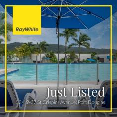  JUST LISTED! 53/19-37 Crispins Avenue, Port Douglas https://raywhitesmithfield.com.au/properties/residential-for-sale/qld/port-douglas-4877/unit/2511574 The 180sqm apartment showcases luxury resort living over two levels with direct swim out access to the 185 metre long crystal blue pool. Inside light bounces off the spacious chic interiors with a central glass staircase. The open plan lounge and bright white galley kitchen is ideal for breezy breakfasts and terrace instantly invites alfresco dining and relaxing on the sun-lounges watching the sunset over the spectacular Daintree ranges. Two double bedrooms with a shared bathroom complete the ground floor ideal for loved ones while upstairs is a private masters retreat with spa inspired bathroom. To book your private viewing or to request further information please contact Mark Flinn on 0405 646 313. 