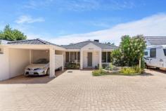  3/23 Central Road Kalamunda WA 6076 $599,000 - $640,000 Be sure to inspect this gorgeous privately located unit, in a classic style built in a small complex of 4, with no age restrictions, it may be just what you are looking for! A very short walk to all that Kalamunda has to offer including public transport, shopping and other local facilities. Modern kitchen featuring electric cooktop, electric oven, dishwasher, pantry, fabulous huge work benches. Two good sized separated living areas plus dining area. (not often found in units) 1 bathroom with semi ensuite and a 2nd toilet near minor bedrooms. Master bedroom is a great size with walk in robe area, freestanding robe to stay at property and access to the semi ensuite. The two minor bedrooms also have carpet and built in robes. Ducted evaporative air conditioning, gas bayonet to living area, gas hot water system (mains gas). Security screen door, patio at rear with shade screens, and cute easy care reticulated gardens The unit has its own single carport with possible two cars parked in tandem and there is also a lockup storage area. A very stylish home in easy walk to Town location lots to love here! 