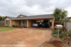  8 Hart Place Castletown WA 6450 Welcome to this family friendly home, boasting a formal lounge area at the entrance, delicately separated by a nib wall for added sophistication. The light-filled and expansive open plan living space seamlessly integrates the kitchen, family, and meals area, providing a comfortable and inviting environment for everyday living and entertaining. This residence comprises three bedrooms, each equipped with built-in robes featuring mirrored doors, offering ample storage and convenience. The semi-ensuite bathroom includes bath, separate shower and vanity. Enjoy year-round comfort with ducted reverse cycle air conditioning and heating throughout the home, ensuring a pleasant atmosphere regardless of the season. Ethernet cabling and strategically placed TV points cater to modern connectivity needs. Step outside to discover the impressive entertaining size Ecodeck, complemented by a high pitched gable roof, perfect for hosting gatherings or simply unwinding outdoors. The sizable backyard offers space for relaxation and recreation, complete with a convenient garden shed for storage needs. Parking is a breeze with a double carport, providing shelter for vehicles. Families will appreciate the proximity to a nearby primary school, offering convenience and ease for daily routines. Nestled in a limited traffic cul-de-sac, this property offers peace and privacy, creating a serene haven to call home. 