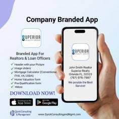 Many people dream of having their own mobile app, but the process can be costly, time-consuming, and challenging. As a Realtor in Orlando, Florida, with a passion for technology, I faced these same challenges. I hired a team of developers and started creating simple apps like a Tip Calculator, Everyday Calculator, and Mortgage Loan Calculator. After successfully launching my own app, I realized I could offer this service to others. Quick Consulting and Management LLC now develops affordable apps for Realtors, Loan Officers, and companies. Contact us for more information or to schedule a demo.