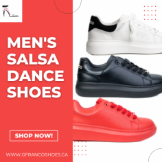  Unleash your rhythm with GFranco's men's salsa dance shoes . Specially crafted for salsa enthusiasts, our collection combines sleek designs, lightweight materials, and excellent support to keep you dancing with confidence and flair. From elegant leather to breathable fabrics, our shoes ensure you look sharp and feel comfortable on the dance floor. Discover the perfect pair to match your style and take your salsa performance to the next level! 